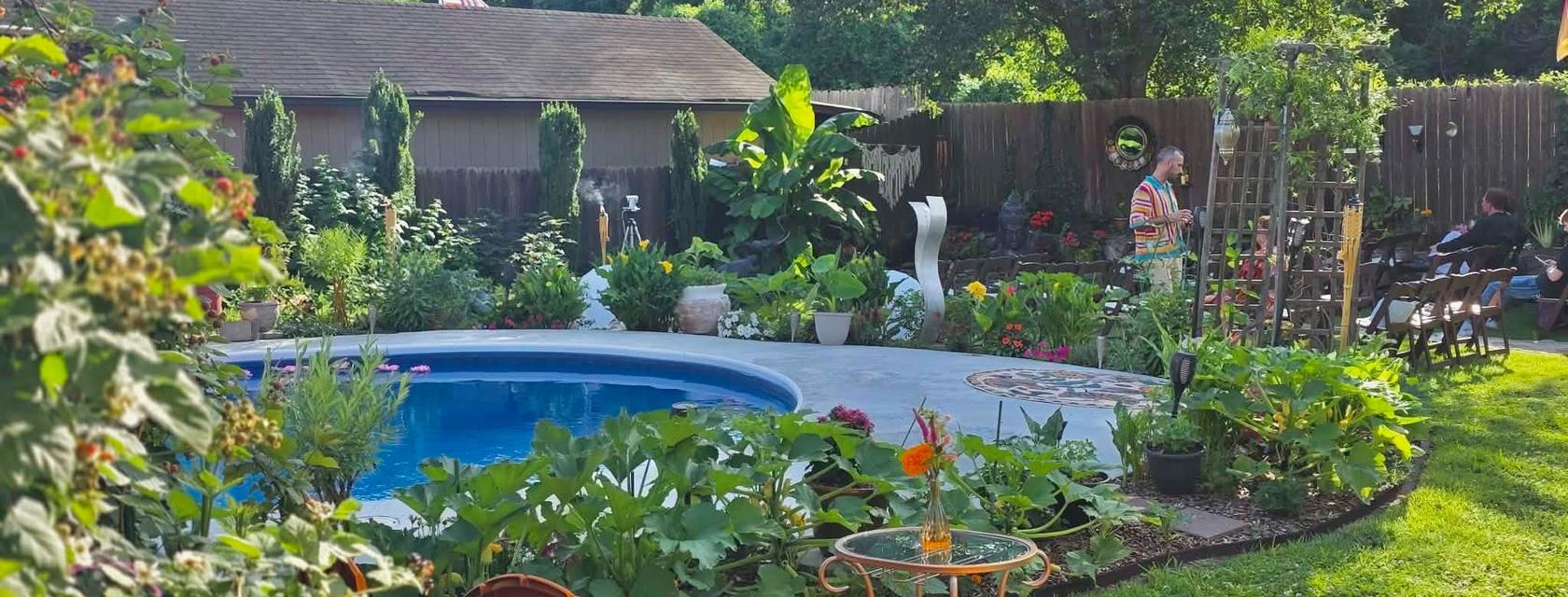 The Healthy Living Hideaway gardens and pool